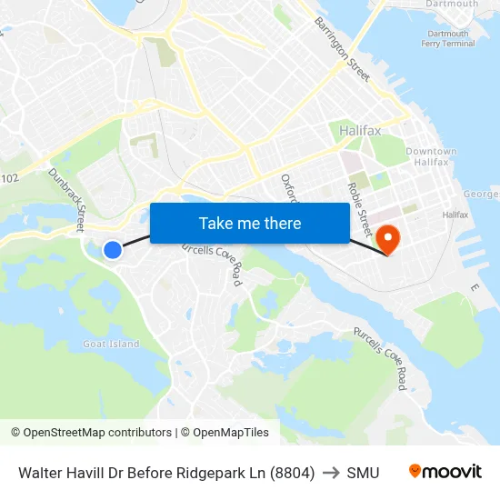 Walter Havill Dr Before Ridgepark Ln (8804) to SMU map