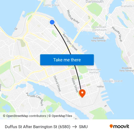 Duffus St After Barrington St (6580) to SMU map