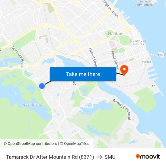 Tamarack Dr After Mountain Rd (8371) to SMU map