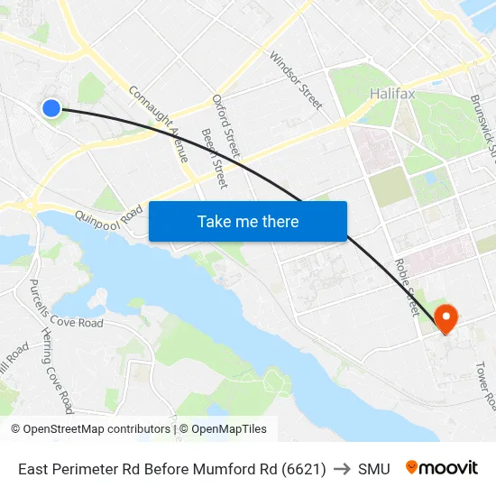 East Perimeter Rd Before Mumford Rd (6621) to SMU map