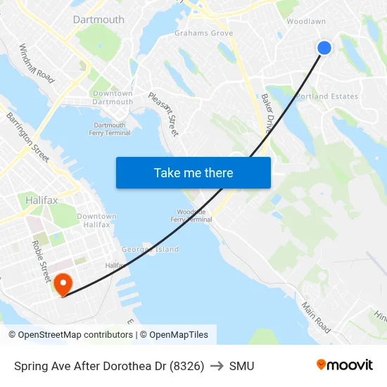 Spring Ave After Dorothea Dr (8326) to SMU map