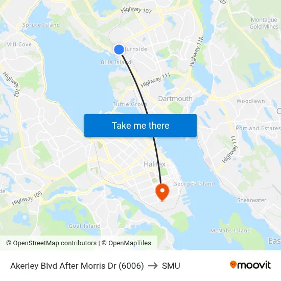 Akerley Blvd After Morris Dr (6006) to SMU map
