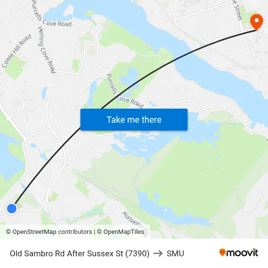 Old Sambro Rd After Sussex St (7390) to SMU map