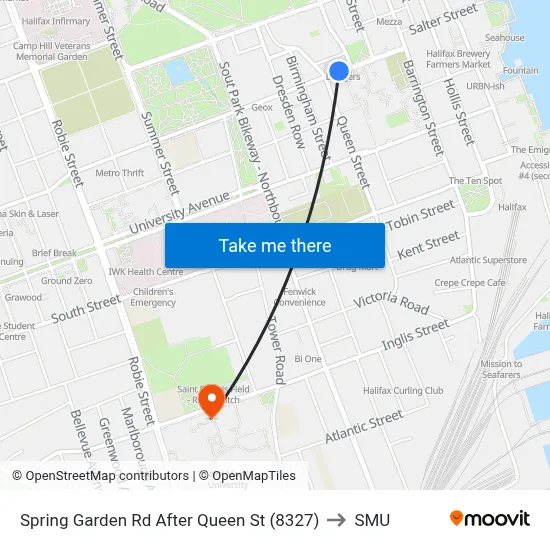 Spring Garden Rd After Queen St (8327) to SMU map