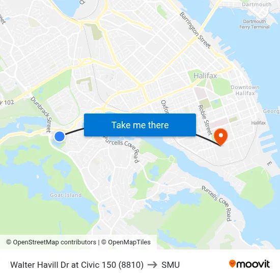 Walter Havill Dr at Civic 150 (8810) to SMU map