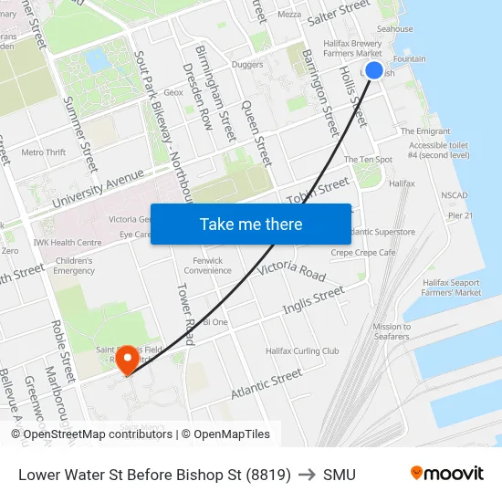 Lower Water St Before Bishop St (8819) to SMU map