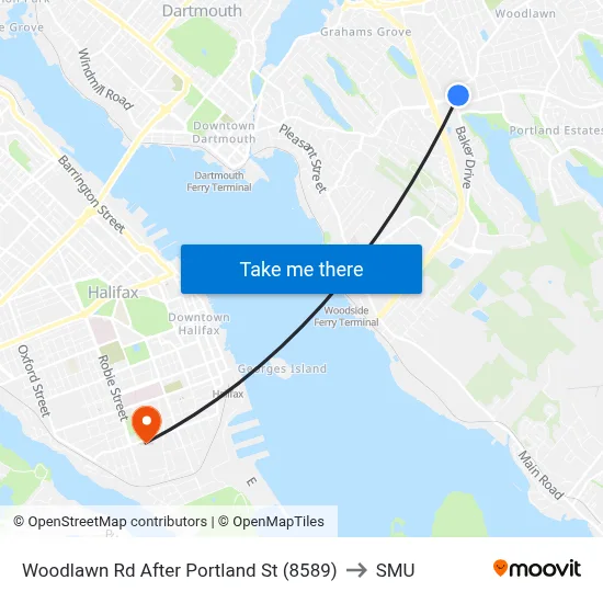 Woodlawn Rd After Portland St (8589) to SMU map