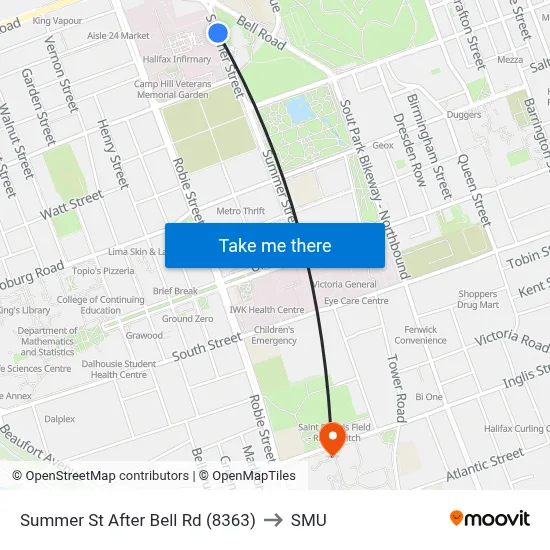 Summer St After Bell Rd (8363) to SMU map
