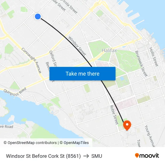 Windsor St Before Cork St (8561) to SMU map