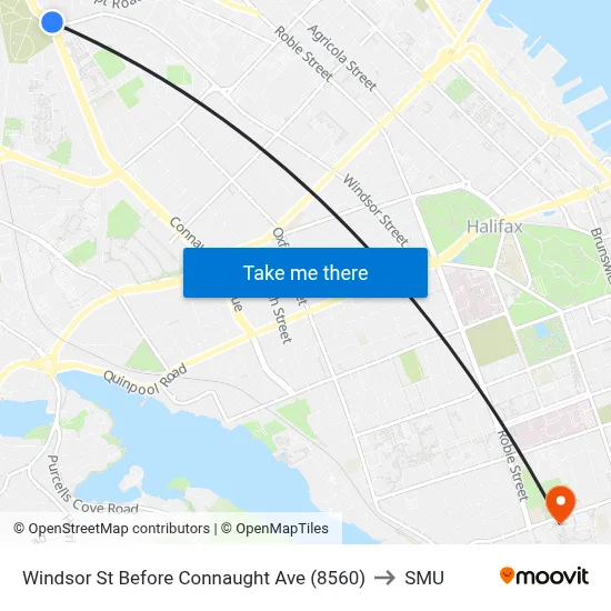 Windsor St Before Connaught Ave (8560) to SMU map