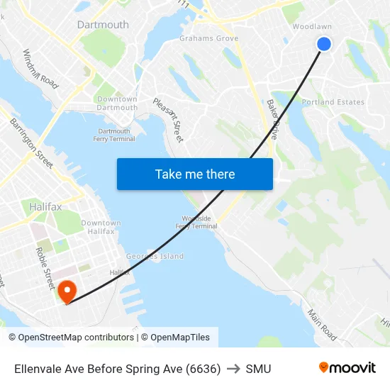 Ellenvale Ave Before Spring Ave (6636) to SMU map