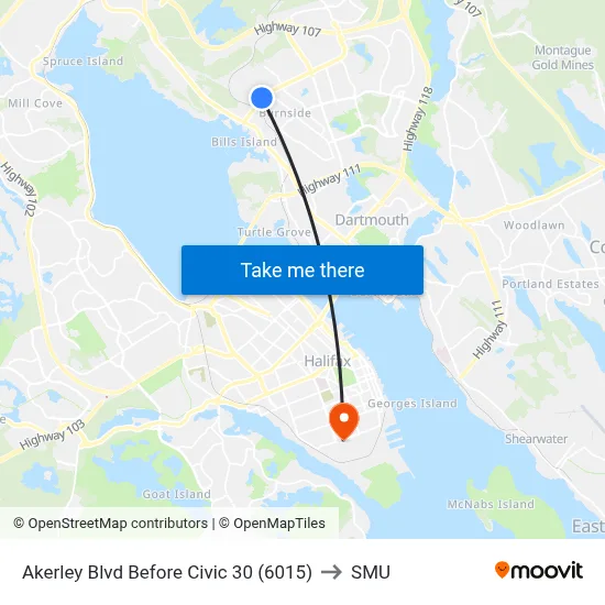 Akerley Blvd Before Civic 30 (6015) to SMU map