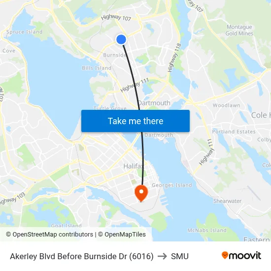 Akerley Blvd Before Burnside Dr (6016) to SMU map