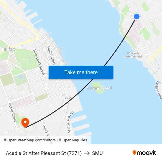 Acadia St After Pleasant St (7271) to SMU map