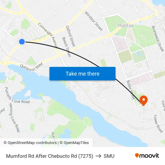 Mumford Rd After Chebucto Rd (7275) to SMU map
