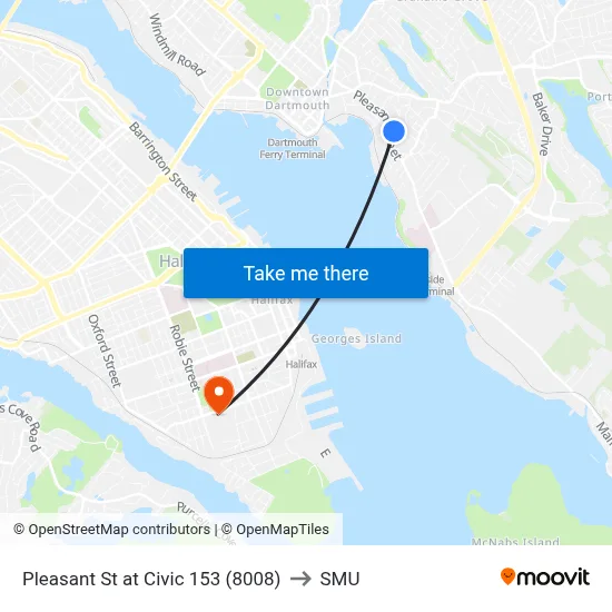 Pleasant St at Civic 153 (8008) to SMU map
