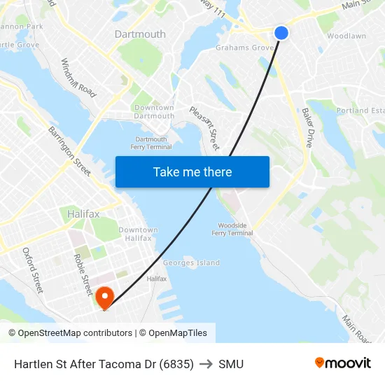 Hartlen St After Tacoma Dr (6835) to SMU map
