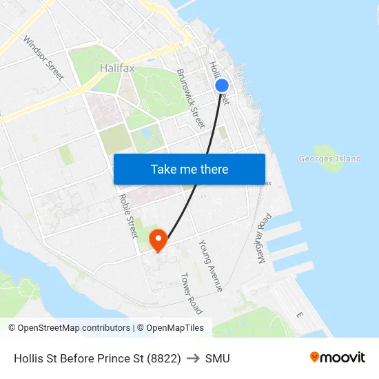 Hollis St Before Prince St (8822) to SMU map