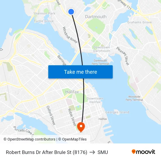 Robert Burns Dr After Brule St (8176) to SMU map