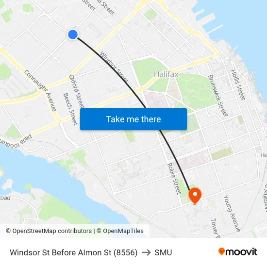 Windsor St Before Almon St (8556) to SMU map