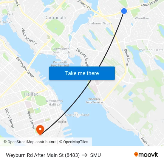 Weyburn Rd After Main St (8483) to SMU map