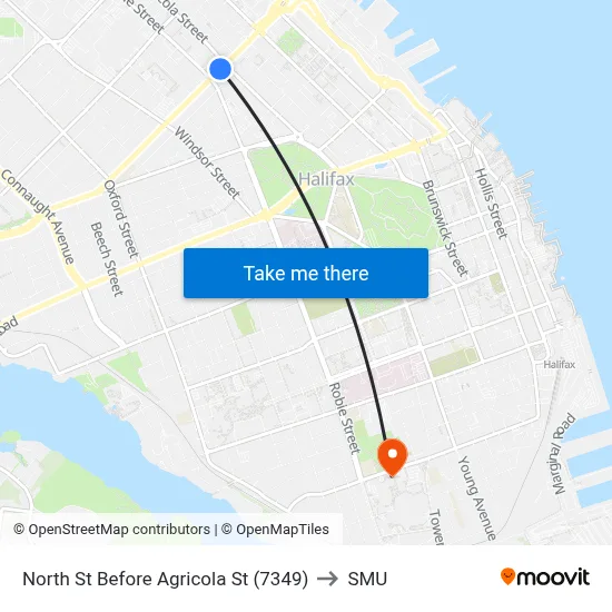 North St Before Agricola St (7349) to SMU map