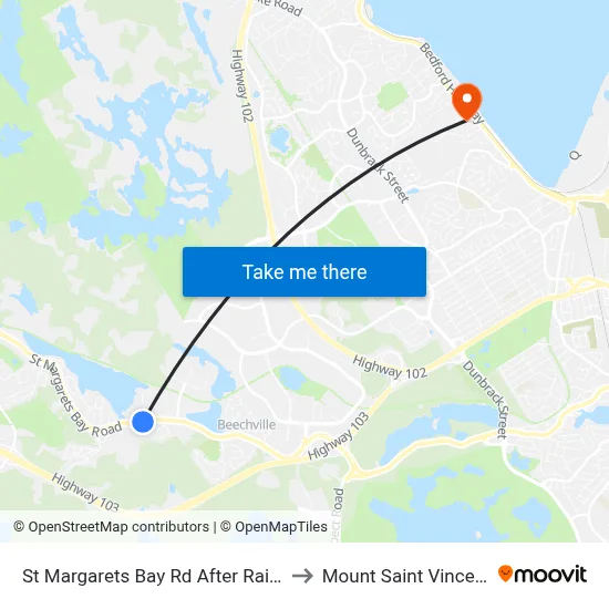St Margarets Bay Rd After Raines Mill Rd (2328) to Mount Saint Vincent University map