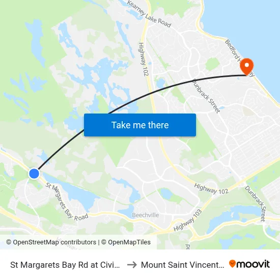 St Margarets Bay Rd at Civic 1917 (2330) to Mount Saint Vincent University map