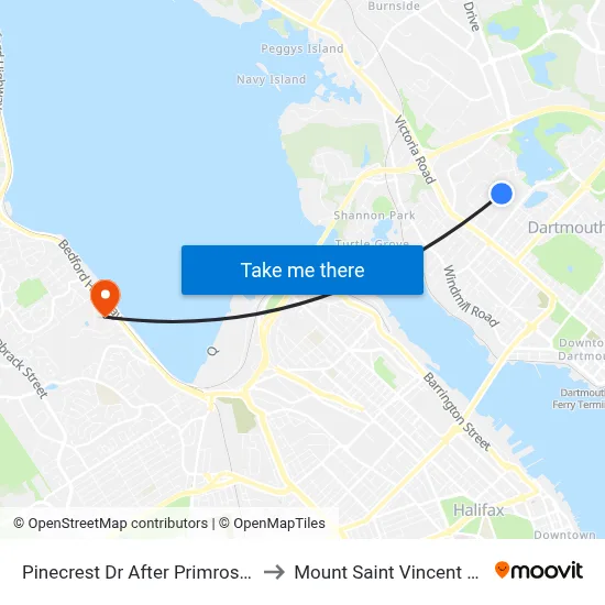 Pinecrest Dr After Primrose St (2369) to Mount Saint Vincent University map