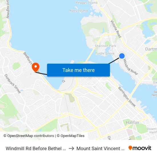 Windmill Rd Before Bethel Ave (8545) to Mount Saint Vincent University map