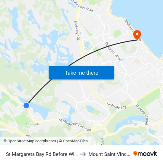 St Margarets Bay Rd Before Wilbert Devoe Cr (6148) to Mount Saint Vincent University map