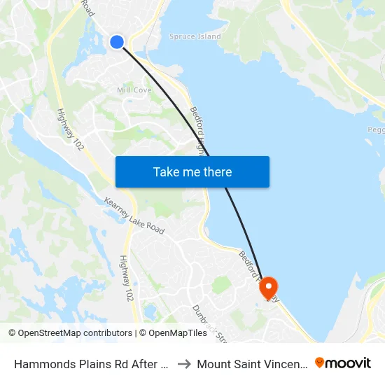 Hammonds Plains Rd After Doyle St (6784) to Mount Saint Vincent University map