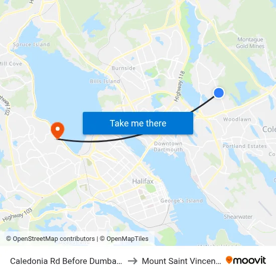 Caledonia Rd Before Dumbarton Ave (6367) to Mount Saint Vincent University map
