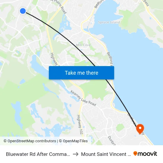 Bluewater Rd After Command Ct (7216) to Mount Saint Vincent University map