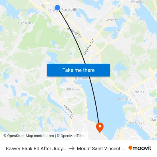 Beaver Bank Rd After Judy Ave (6212) to Mount Saint Vincent University map