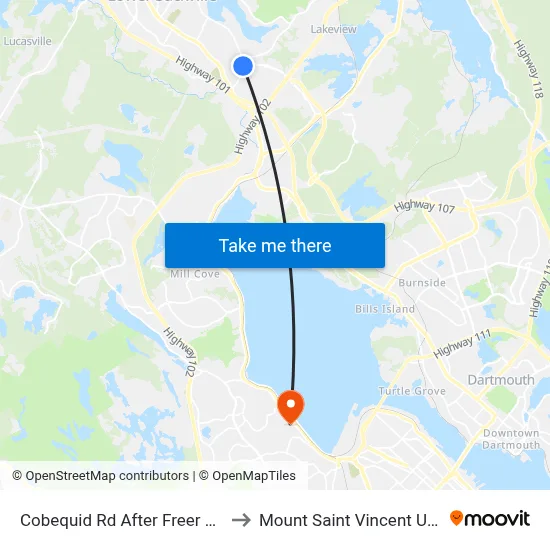 Cobequid Rd After Freer Ln (6434) to Mount Saint Vincent University map