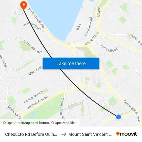 Chebucto Rd Before Quinn St (6409) to Mount Saint Vincent University map