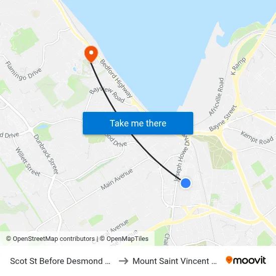 Scot St Before Desmond Ave (8262) to Mount Saint Vincent University map