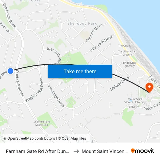 Farnham Gate Rd After Dunbrack St (6645) to Mount Saint Vincent University map