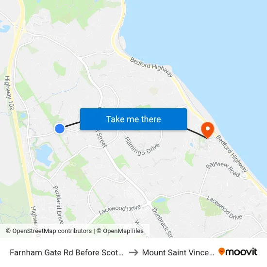 Farnham Gate Rd Before Scotch Pine Terr (6655) to Mount Saint Vincent University map