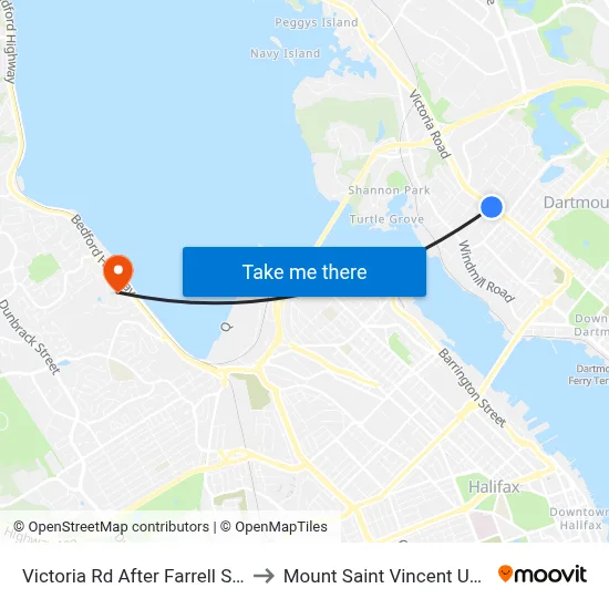 Victoria Rd After Farrell St (8422) to Mount Saint Vincent University map