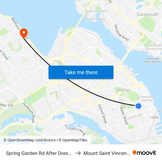 Spring Garden Rd After Dresden Row (8336) to Mount Saint Vincent University map
