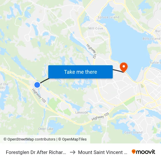 Forestglen Dr After Richard St (6713) to Mount Saint Vincent University map