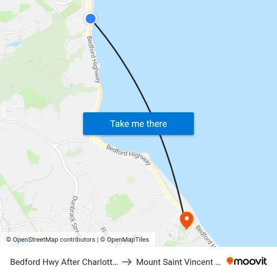 Bedford Hwy After Charlotte Ln (6287) to Mount Saint Vincent University map