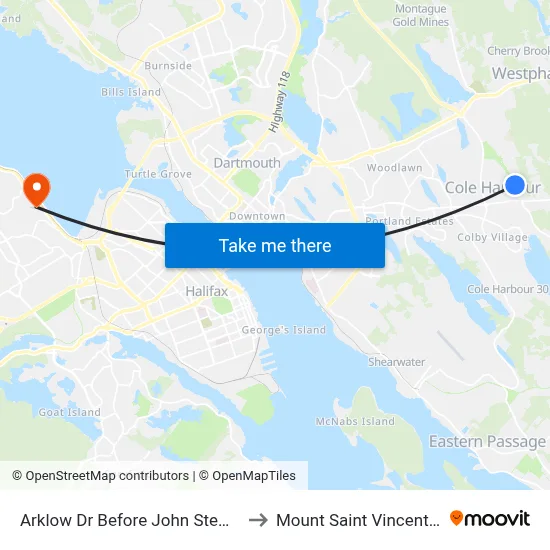 Arklow Dr Before John Stewart Dr (6044) to Mount Saint Vincent University map