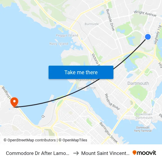 Commodore Dr After Lamont Terr (8659) to Mount Saint Vincent University map