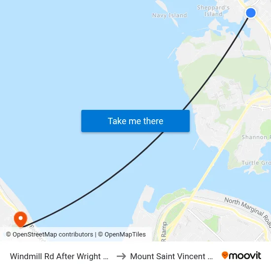 Windmill Rd After Wright Ave (8517) to Mount Saint Vincent University map