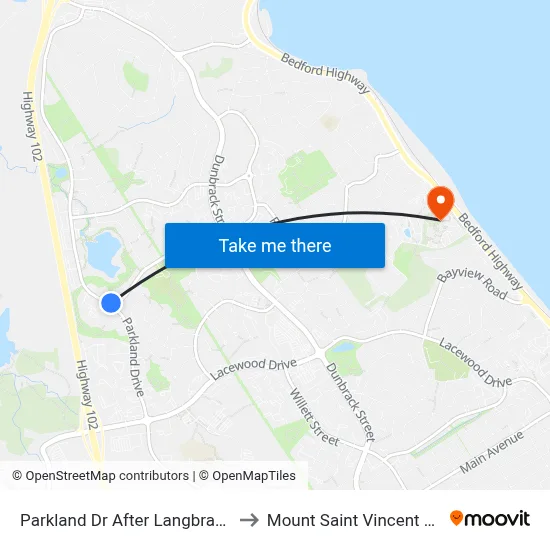 Parkland Dr After Langbrae Dr (7435) to Mount Saint Vincent University map