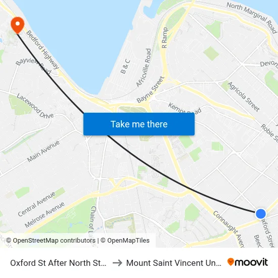 Oxford St After North St (7411) to Mount Saint Vincent University map