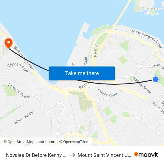 Novalea Dr Before Kenny St (7381) to Mount Saint Vincent University map